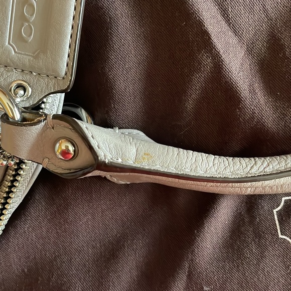 Coach Taupe-Grey Leather Saddle/Shoulder Bag - Picture 12 of 13